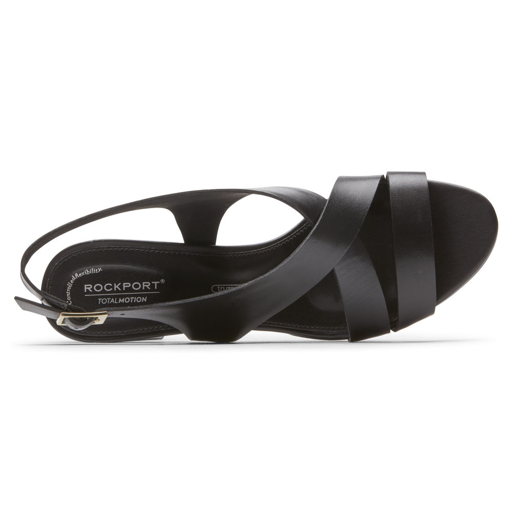 Zapatos De Tacones Rockport Mujer Mexico - Total Motion Ivy Cross Slingback Negros - USZNF0485